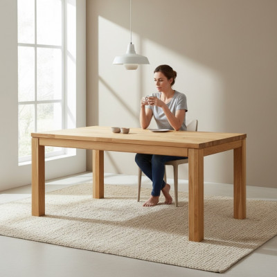 Iessdësch Holz Dëscher Wunn- Iess Zëmmer Dësch 160x90 Massivholz Iessdëscher Echt Holz