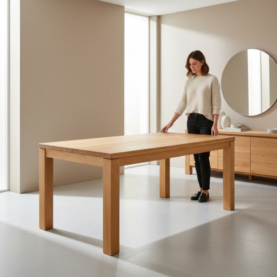 Iessdësch Holz Wunn-Iess-Zëmmer Dësch 140x90cm Iessdëscher Massiv Massivholz Dëscher