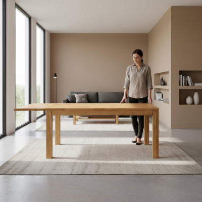 Iessdësch Holz Dëscher Wunn Iess Zëmmer Dësch 140x90cm Massiv Massivholz Iessdëscher