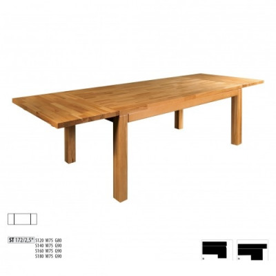 Iessdësch Massive Miwwelen Iesszëmmer Dësch 160x90cm Eechent Holz Vollholz Neit Dëscher