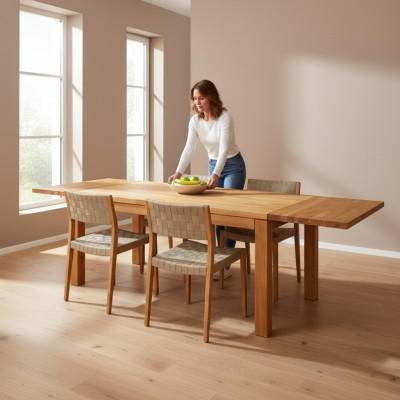 Iesszëmmer Iessdësch Massiv Dëscher Dësch 140x90cm Echt Holz Vollholz Nei Miwwelen