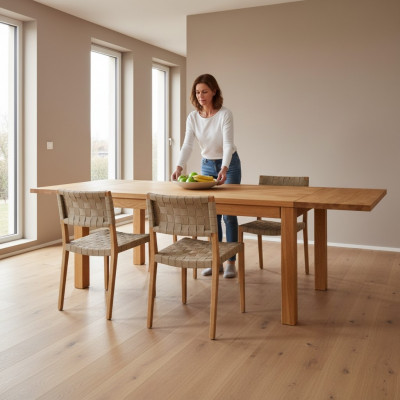 Iesszëmmer Iessdësch Massiv Dëscher Miwwelen Dësch 140x90cm Eechte Holz Vollholz Nei