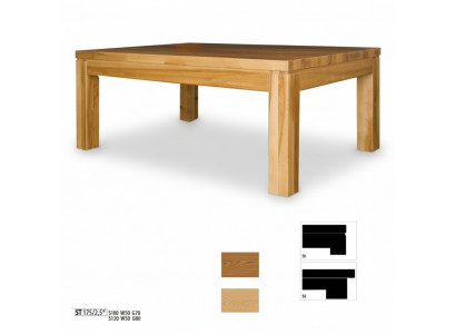 Näischt Dësch Couchtisch Echtes Holz Massive Miwwelen Eech 100x70 cm Nei Dëscher