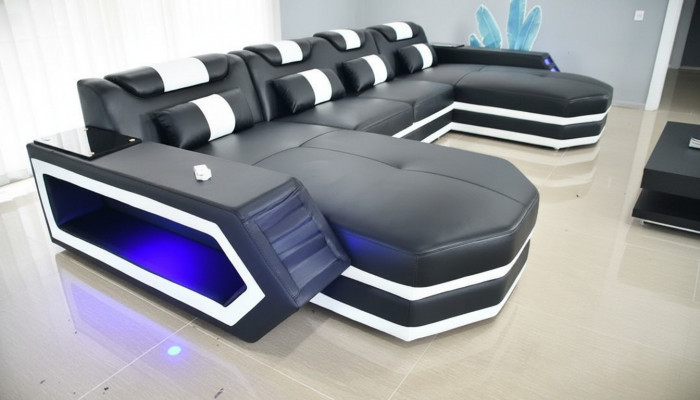 Liederdivan Sofa Modern Polster Lieder Wunnlandschaft Design Ecksofa Couch Stoff