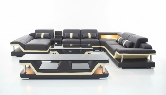 Moderne Design Wunnlandschaft Canapé Ecksofa gepolstert Couch RTV Dësch Lieder.