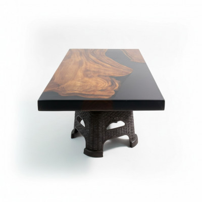 Couchtisch River Table Massiv Tëscher 100x60 Flossdësch Eechte Holz