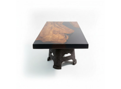 Couchtisch River Table Massiv Tëscher 100x60 Flossdësch Eechte Holz