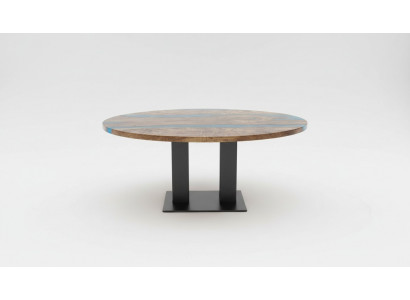 Ronne Iessdësch River Table Eechte Holz Flossdësch 150cm Dëscher Epoxyharz