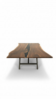 Flossdësch Iessdësch River Table Massiv 240x100 Epoxyharz Mier Waasserfall