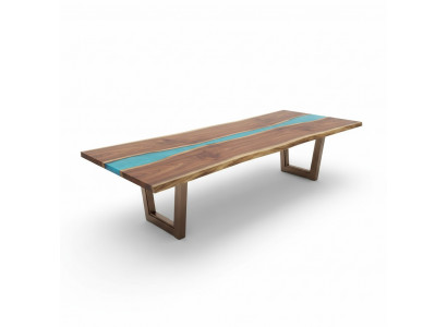 Iessdësch River Table Eechte Holz Flosstësch 260x100 Massiv Dëscher