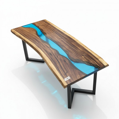 Epoxyharz Couchtisch River Table Echt Holz Massiv Dëscher 120x60