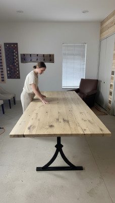 Massivholzdësch Epoxyharz Flossdësch 260x90 Nei Dëscher Massiv