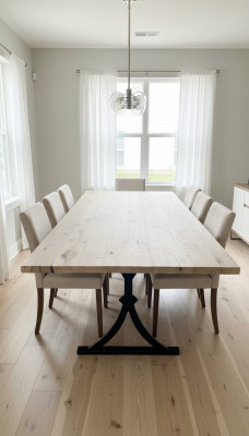 Massivholzdësch Epoxyharz Flossdësch 260x90 Nei Dëscher Massiv