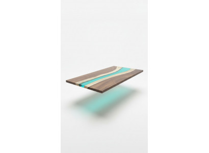 Epoxidharz Iessdësch Echtmassivholzméibl Wasserfallepaxy Dësch 240x100 Nei