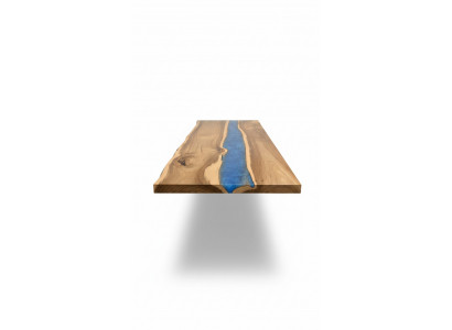 Iessdësch Tëscher Epoxidharz Epoxy Dësch Waasserfall Echt Holz Massiv Miwwelen