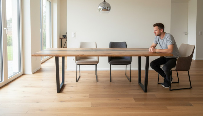 Iessdësch Holz Dëscher Wunn- Iesszëmmer Dësch 220x90 Massivholz Iessdëscher