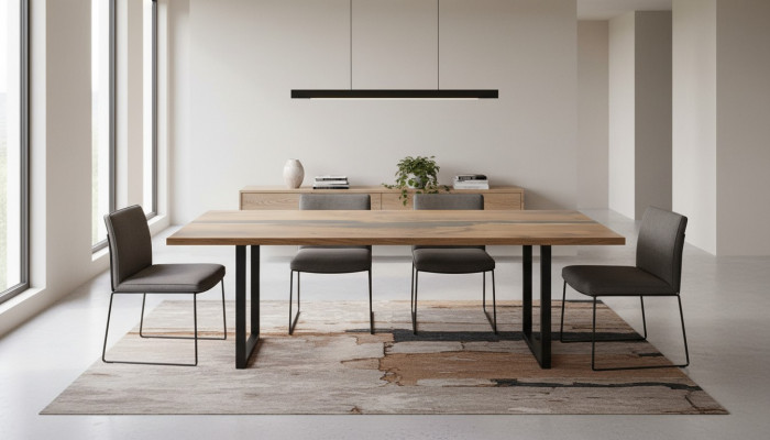 Iessdësch Holz Dëscher Wunn- Iesszëmmer Dësch 220x90 Massivholz Iessdëscher