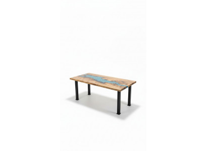 Couchtisch River Table Echt Holz Flossdësch Dekorativ Massiv Epoxidharz