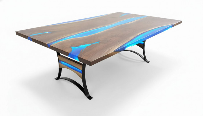 Iessdësch River Table Echt Holz Flosstësch 260x110 Massiv Dëscher