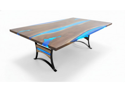 Iessdësch River Table Echt Holz Flosstësch 260x110 Massiv Dëscher