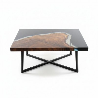 Couchtisch River Table Epoxidharz Massiv Dëscher 70x40 Flossdësch