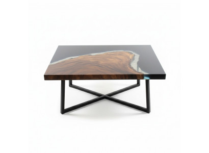 Couchtisch River Table Epoxidharz Massiv Dëscher 70x40 Flossdësch