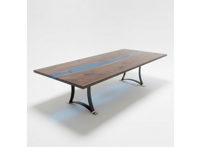 Epoxidharz Iessdësch River Table 240x100 Flosssdësch Nei Echt Holz Dëscher