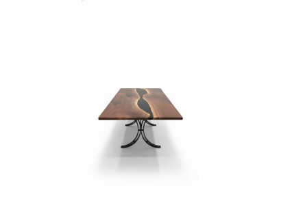 Epoxyharz Iessdësch River Table Echt Holz Massiv Dëscher 240x100 Flossdësch Nei
