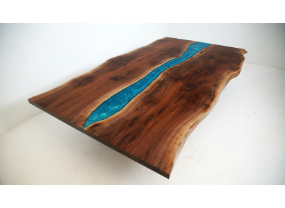 Flossdësch Iessdësch River Table Massiv Dekotischen 240x100 Epoxyharz Mier