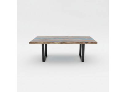 Floss Dëscher Iessdësch Design Dësch Modern Mier Miwwelen 220x90 Epoxy Harz Ozean