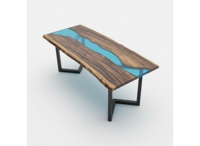Couchtisch River Table Massiv Dëscher 100x50 Flossdësch Mier Waasserfall