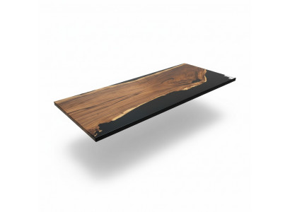 Iessdësch Schwaarz Waasser Floss Eechte Holz Flossdësch 265x100 Dëscher
