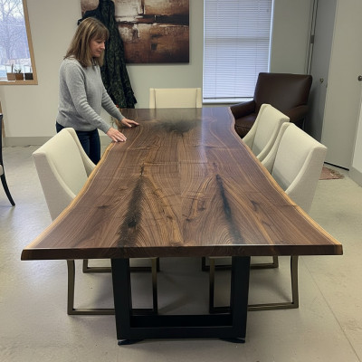 Iessdësch Design Dësch Modern Dëscher Mier Ozean Floss Miwwelen 240x100 Epoxidharz