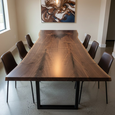Iessdësch Design Dësch Modern Dëscher Mier Ozean Floss Miwwelen 240x100 Epoxidharz