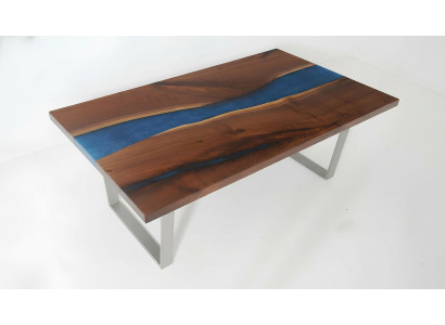 Designer Niewentisch Couchtisch Epoxy Miwwelen Dësch Couchtisch Epoxidharz Dëscher