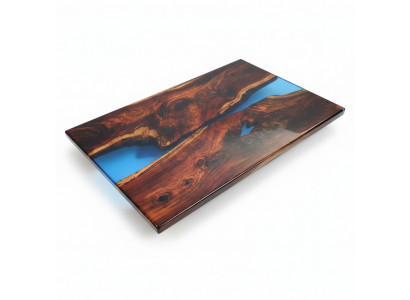 Dëscht Iessdësch Design Dësch Modern Mier Floss Miwwelen 200x90 Epoxidharz Ozean