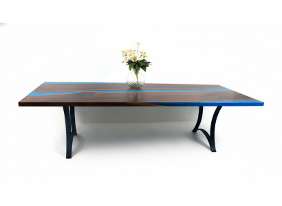 Modern Iessdësch Dëscher Mier Design Dësch Harz Floss Miwwelen 220x90 Epoxyd Ozean