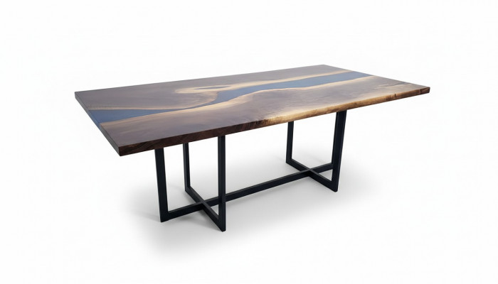 Iessdësch Design Dësch Harz Modern Dëscher Mier Ozean Floss Miwwelen 220x90 Epoxid