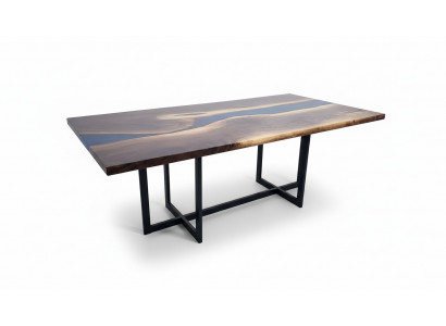 Iessdësch Design Dësch Harz Modern Dëscher Mier Ozean Floss Miwwelen 220x90 Epoxid