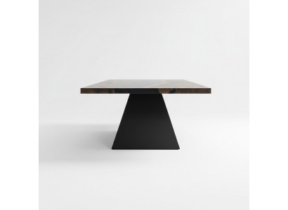 Epoxidharz Iessdësch Echte Holz Massiv Miwwelen Waasserfall Epoxy Dësch 220x100cm