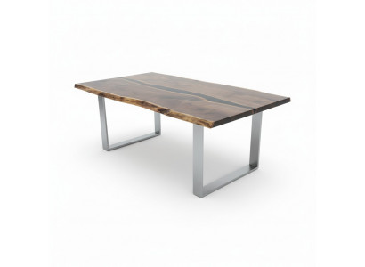 Dësch Iessdësch Dëscher Epoxidharz Epoxy Echt Holz Massiv Design Miwwelen 220x90