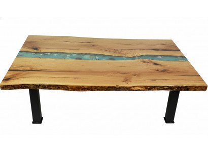 Niewentisch Salontisch Epoxy Miwwelen Designer Dësch Epoxidharz Dëscher 120x70cm