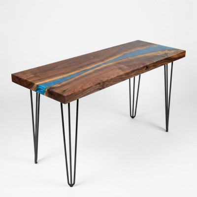 Konsolendësch Sideboard Echt Holz Designer Dësch Epoxyharz Waasserfall Floss