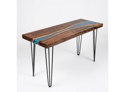 Konsolendësch Sideboard Echt Holz Designer Dësch Epoxyharz Waasserfall Floss