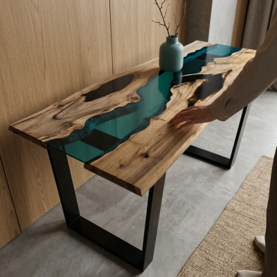 Epoxidharz Konsolendësch Designer Dëscher Luxus Wunnzëmmer Miwwelen