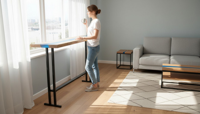 Niewentafel Konsolentafel Designer-Dësch Konsolentafel 140*30cm