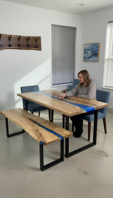 Design Dësch Bänk Iessdësch Kichendësch Wunnzëmmer Dëscher Massiv 2tlg nei Bänken