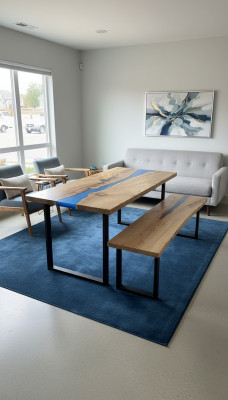 Design Dësch Bänk Iessdësch Kichendësch Wunnzëmmer Dëscher Massiv 2tlg nei Bänken