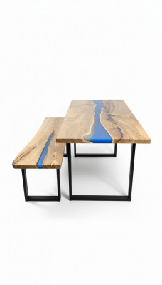 Design Dësch Bänk Iessdësch Kichendësch Wunnzëmmer Dëscher Massiv 2tlg nei Bänken