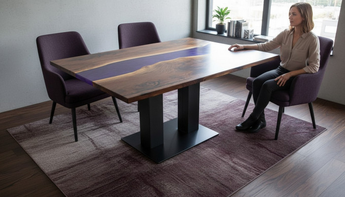 Dësch Epoxidharz Epoxy Resin Flësseg Echt Holz Präis 1qm Dëscher Moosaarbecht